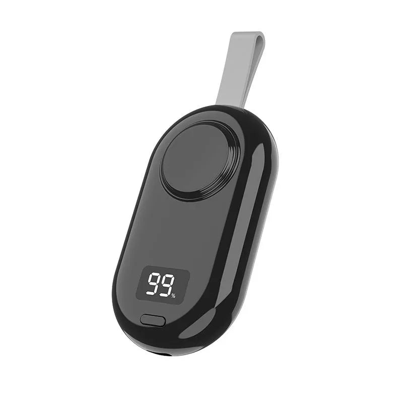 White and black wireless portable power bank for V5 watch with USB-C cable