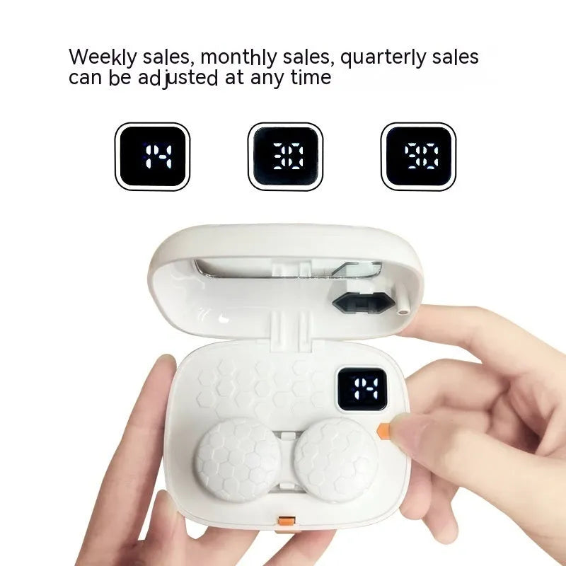 Automatic ultrasonic cleaning machine for invisible glasses in Pearl White measuring 85x65x30mm