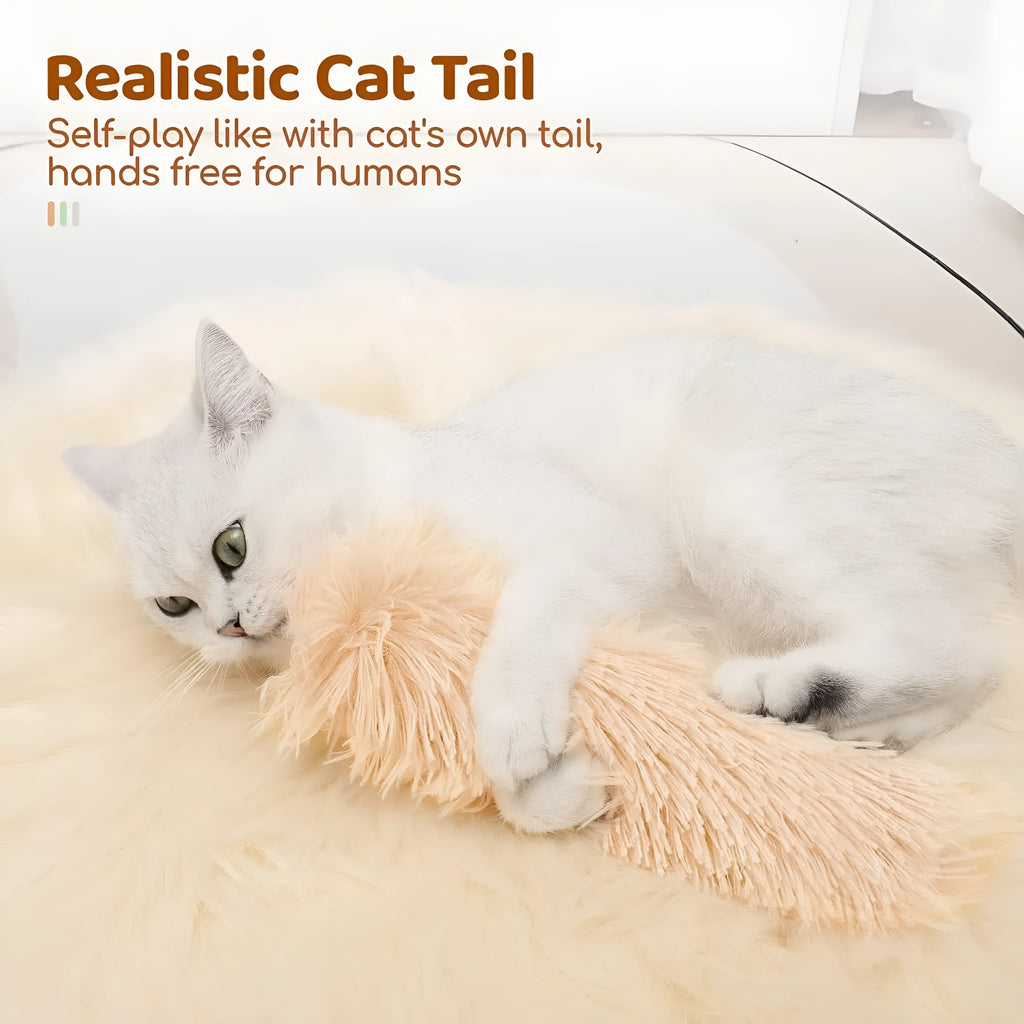 Plush cat toy pillow with crinkle material and wiggly tentacles in blue, green, pink, and white colour options.