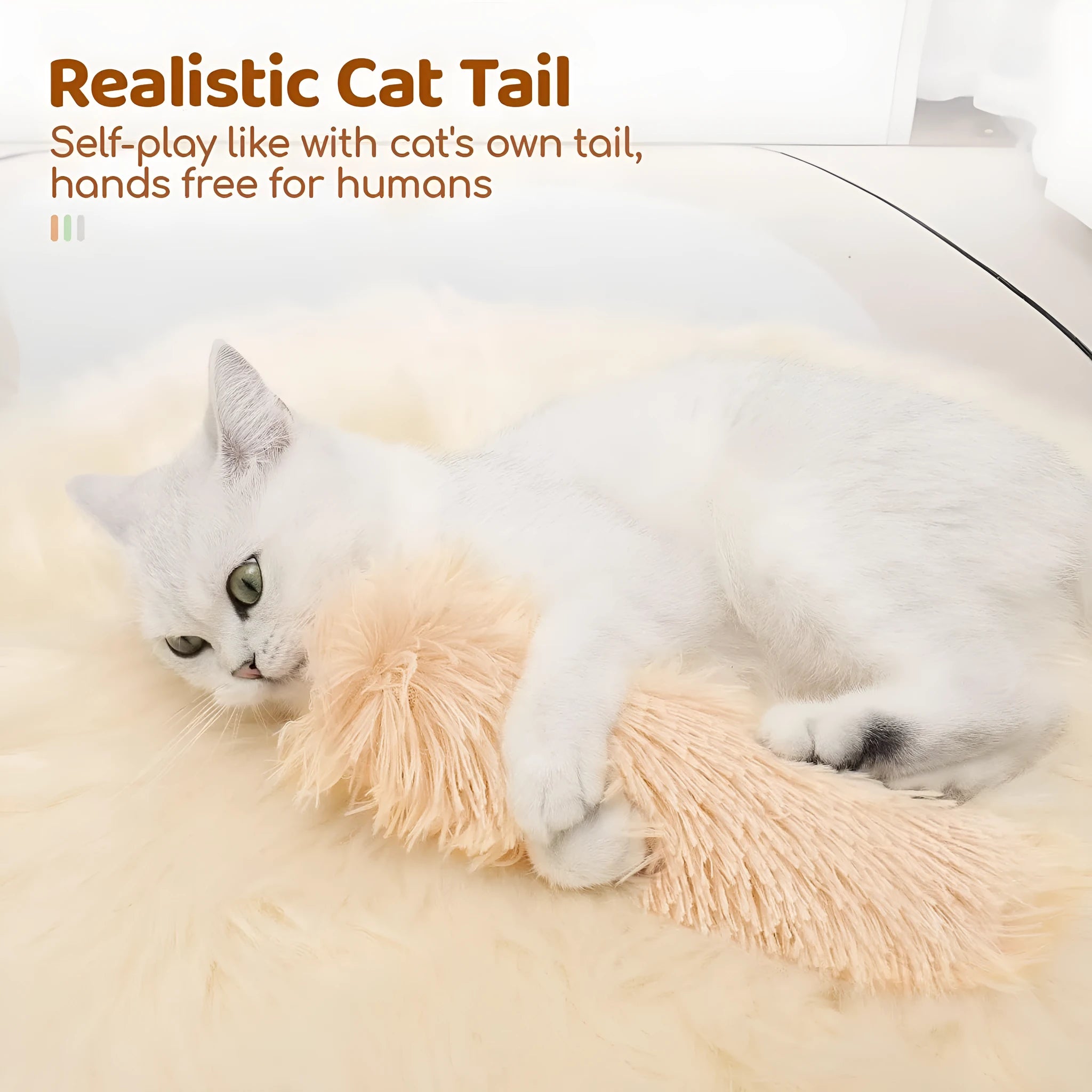 Plush cat toy pillow with crinkle material and wiggly tentacles in blue, green, pink, and white colour options.