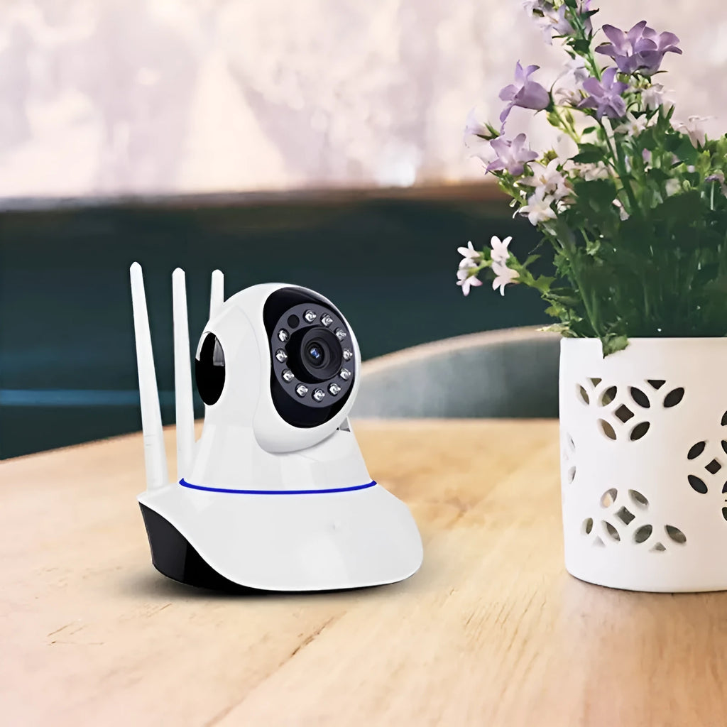 White dome style wireless security camera with 1 million pixel sensor for HD surveillance