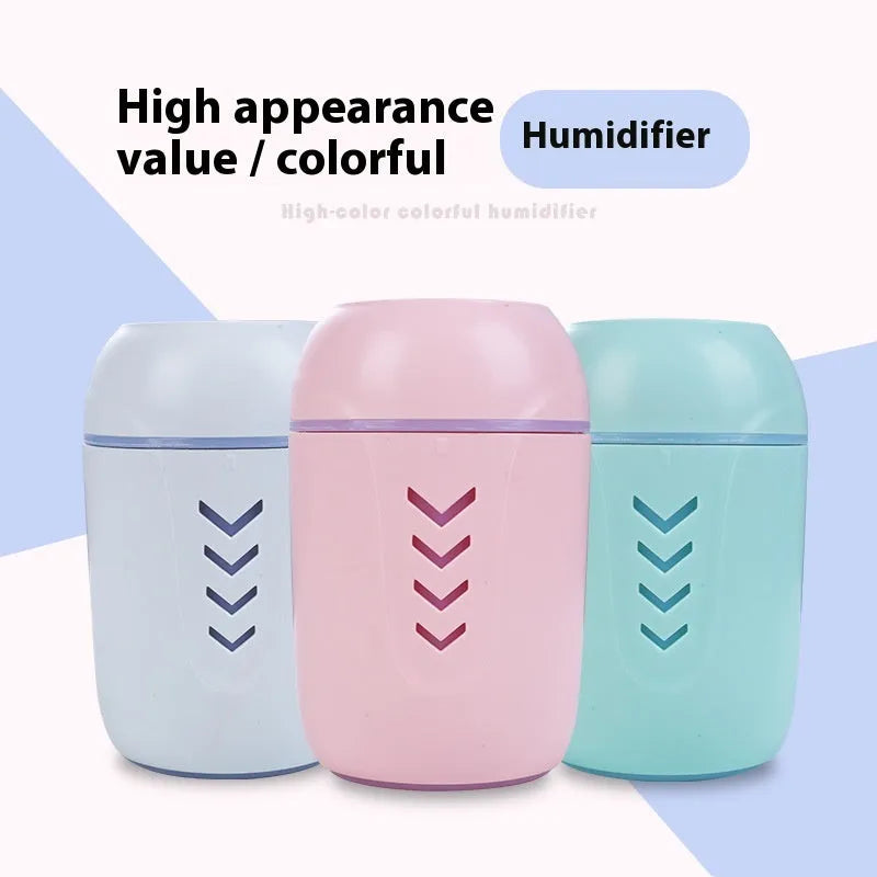 Round portable air purifier in blue colour with USB cable for vehicle, home, and office use