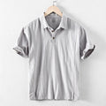 Men's loose fit cotton linen casual shirt in solid colour options