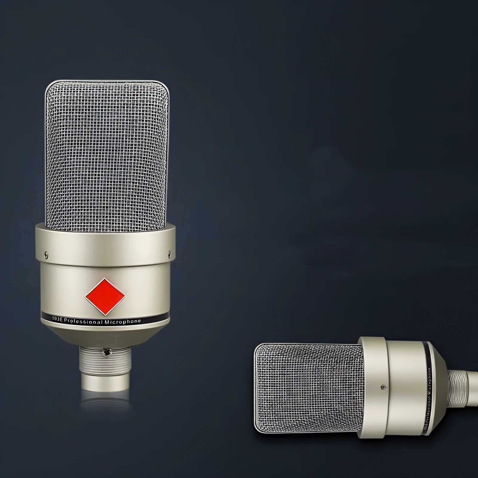 Wired condenser microphone with stand in champagne gold or black gold for vocal recording and live broadcast