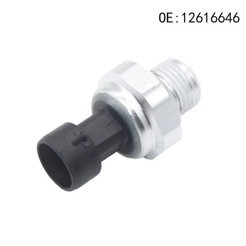 GM fuel pressure sensor with silver metal housing and part numbers 12616646 12677836 D1846A