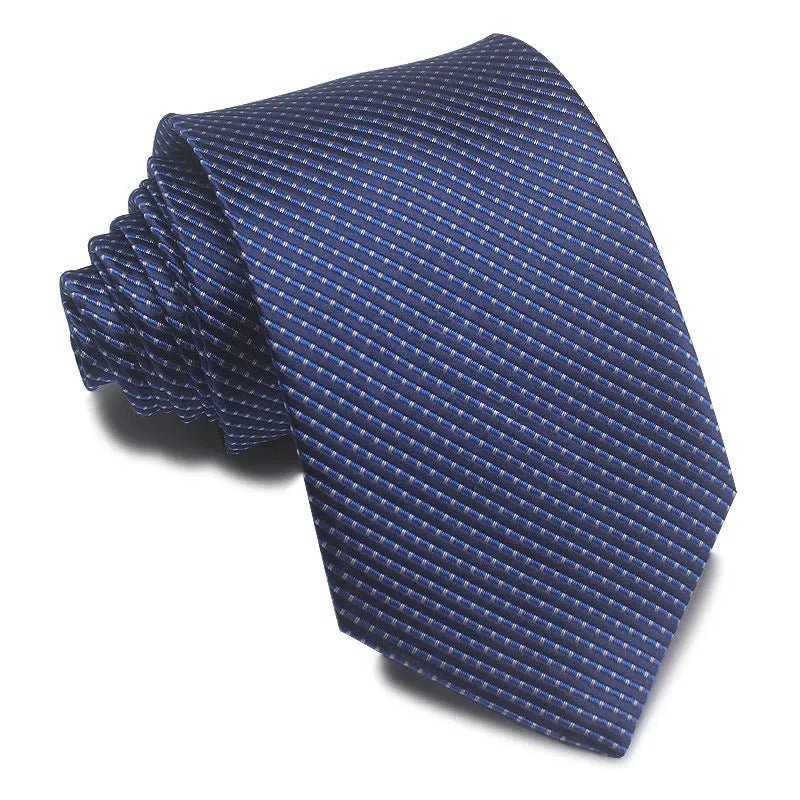Men's business formal tie with jacquard woven striped pattern in 8cm width