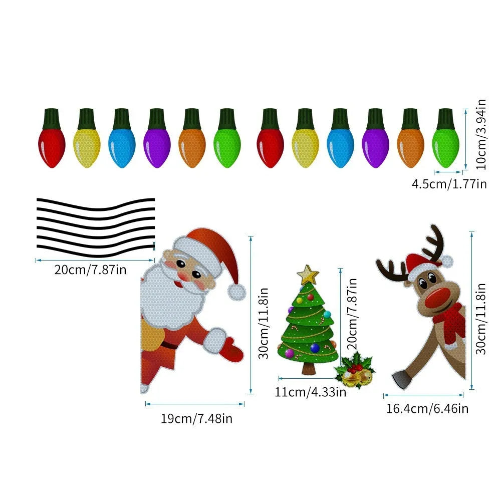 Christmas elk reflective magnetic car decoration sticker in cartoon style