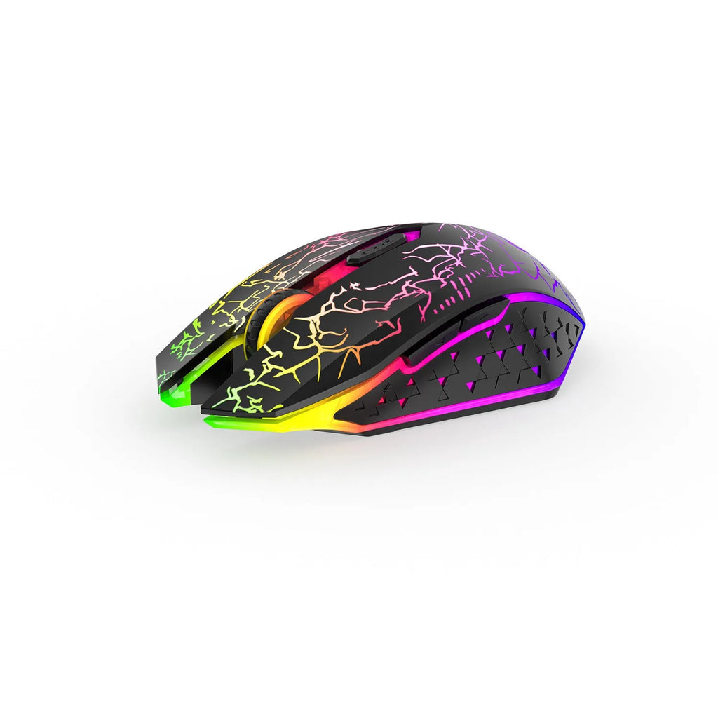Black and white dual-mode wireless gaming mouse with luminous breathing light