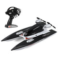 Black plastic remote control high speed 2.4G electric toy boat with handle remote on water