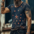 Loose fit short sleeve T-shirt with 3D creative pattern in art retro style available in Asian sizes S to 5XL
