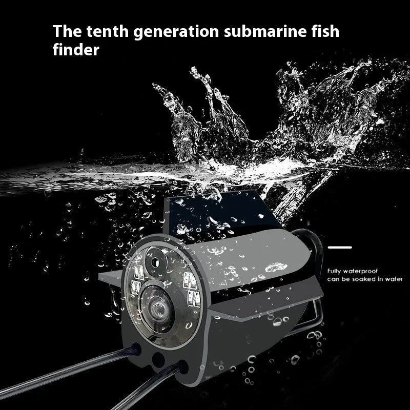 Underwater fish finder HD camera with 4.3-inch screen showing a fish on display, with 15, 20, and 30 metre cable options.