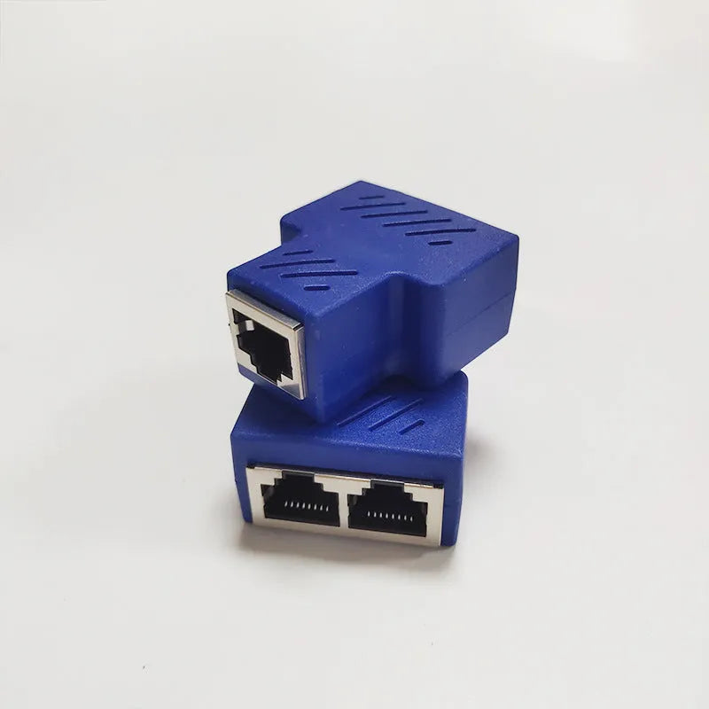 RJ45 three-way network cable splitter adapter in multiple colours