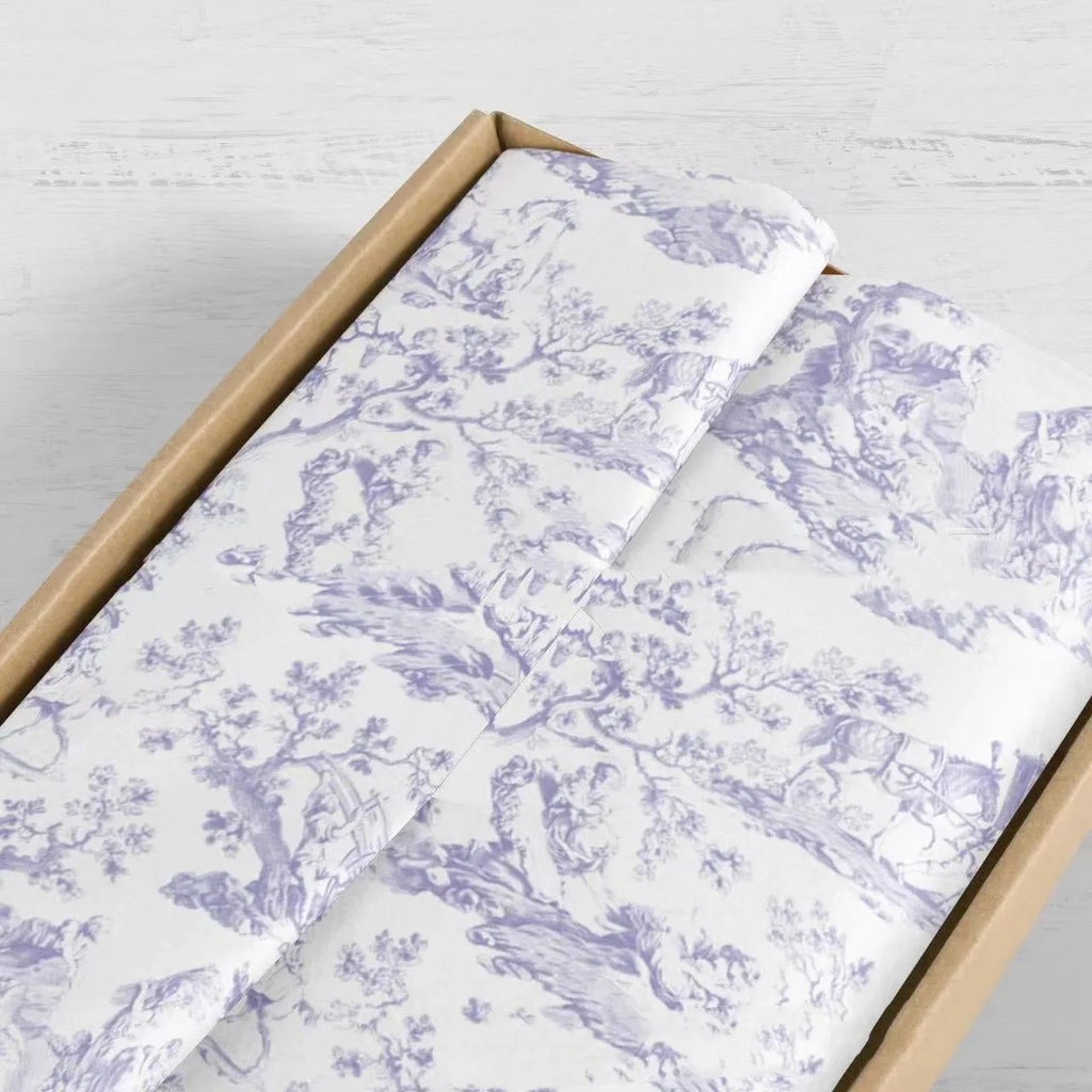Large sheet of pink and purple retro French style Mg tissue paper, 50cm by 70cm