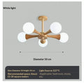 Modern minimalist wabi sabi style pendant light with walnut wood finish three heads 50cm diameter for living room