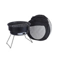 Small round folding ice stove with grill mesh, furnace leg, barbecue grill and carbon clip components for 1-2 person outdoor cooking