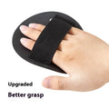 Rubber finger-style bath accessory with round cake colour options and included towel