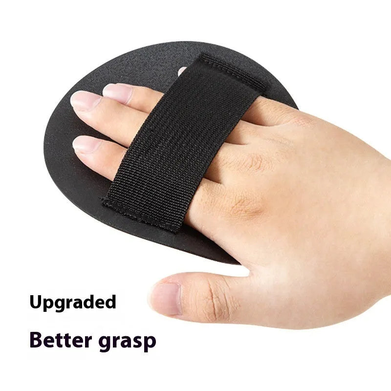 Rubber finger-style bath accessory with round cake colour options and included towel