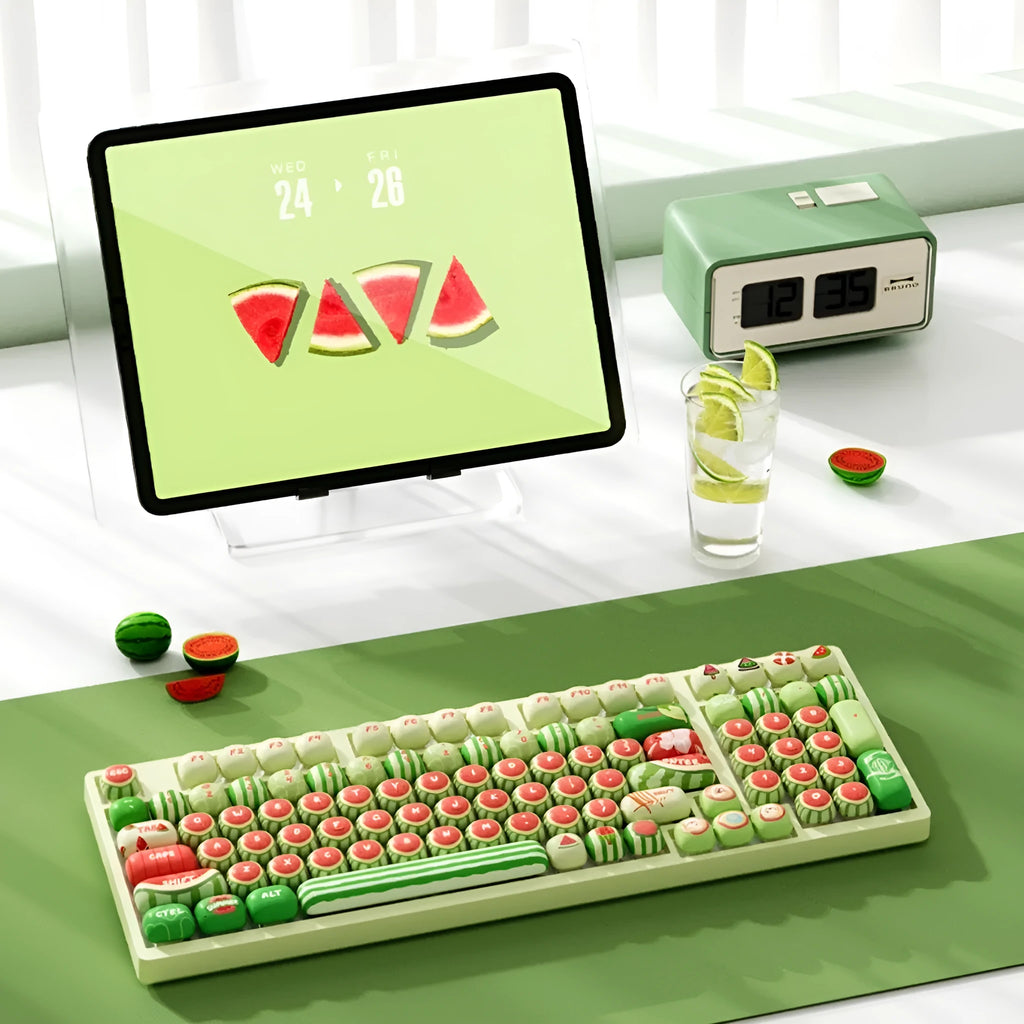 Watermelon theme mechanical keyboard key caps with five-sided sublimation printing on PBT plastic