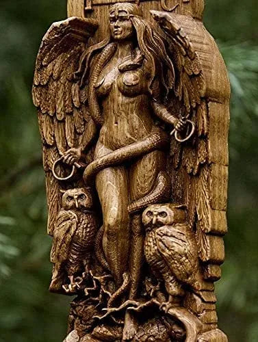 Synthetic resin Greek goddess statue sculpture for pagan altar or garden, 22cm tall