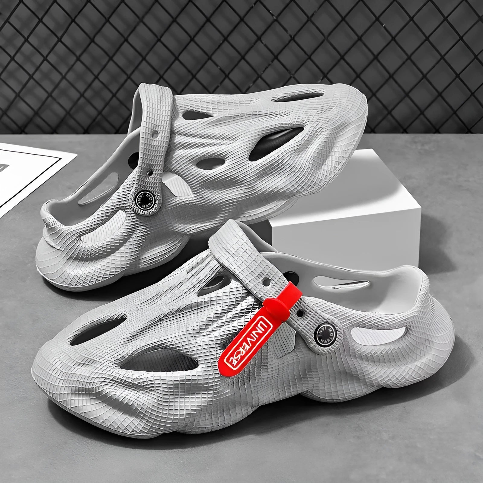 Coconut slippers closed toe beach shoes in grey colour EVA foam construction
