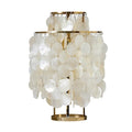 Shell-shaped bedside table lamp with modern design in chrome or gold finish