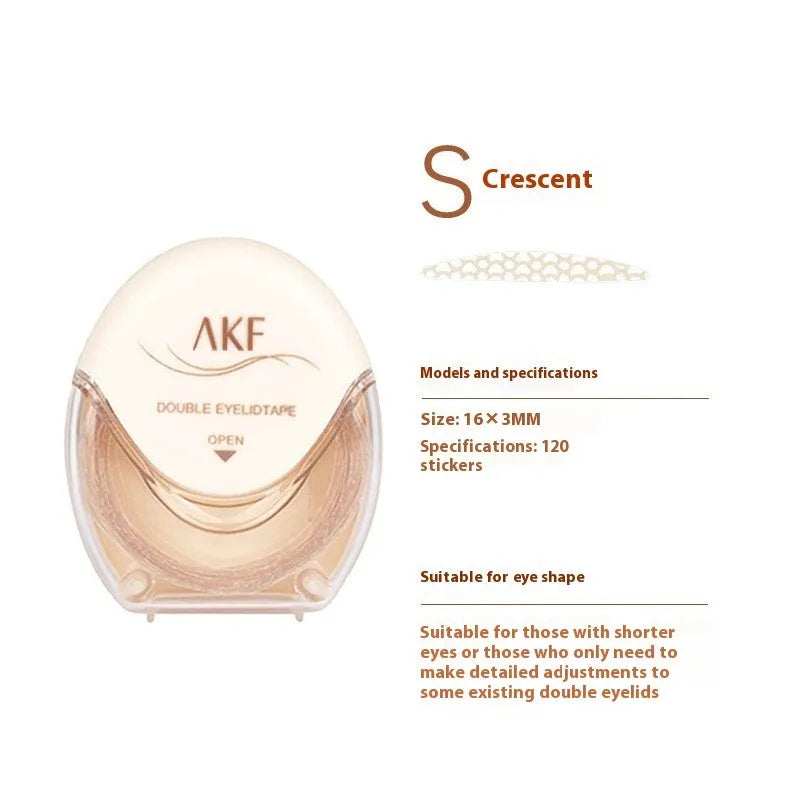Roll of lace double eyelid stickers with 120 patches in choice of Crescent S, M or Olive M.