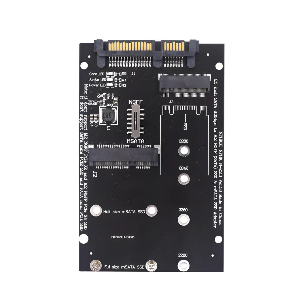 SATA3 to M.2 NGFF MSATA SSD conversion adapter card for 2280 size drives