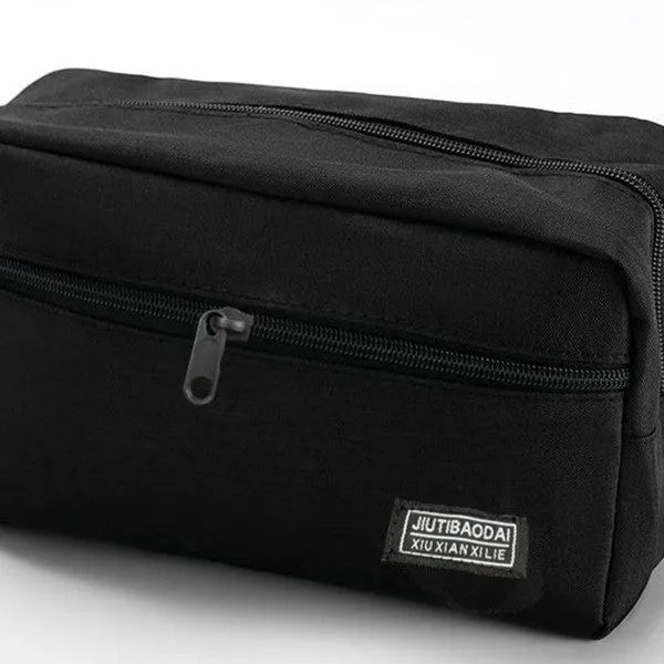 Ultra-light nylon travel makeup bag for men and women in solid colour