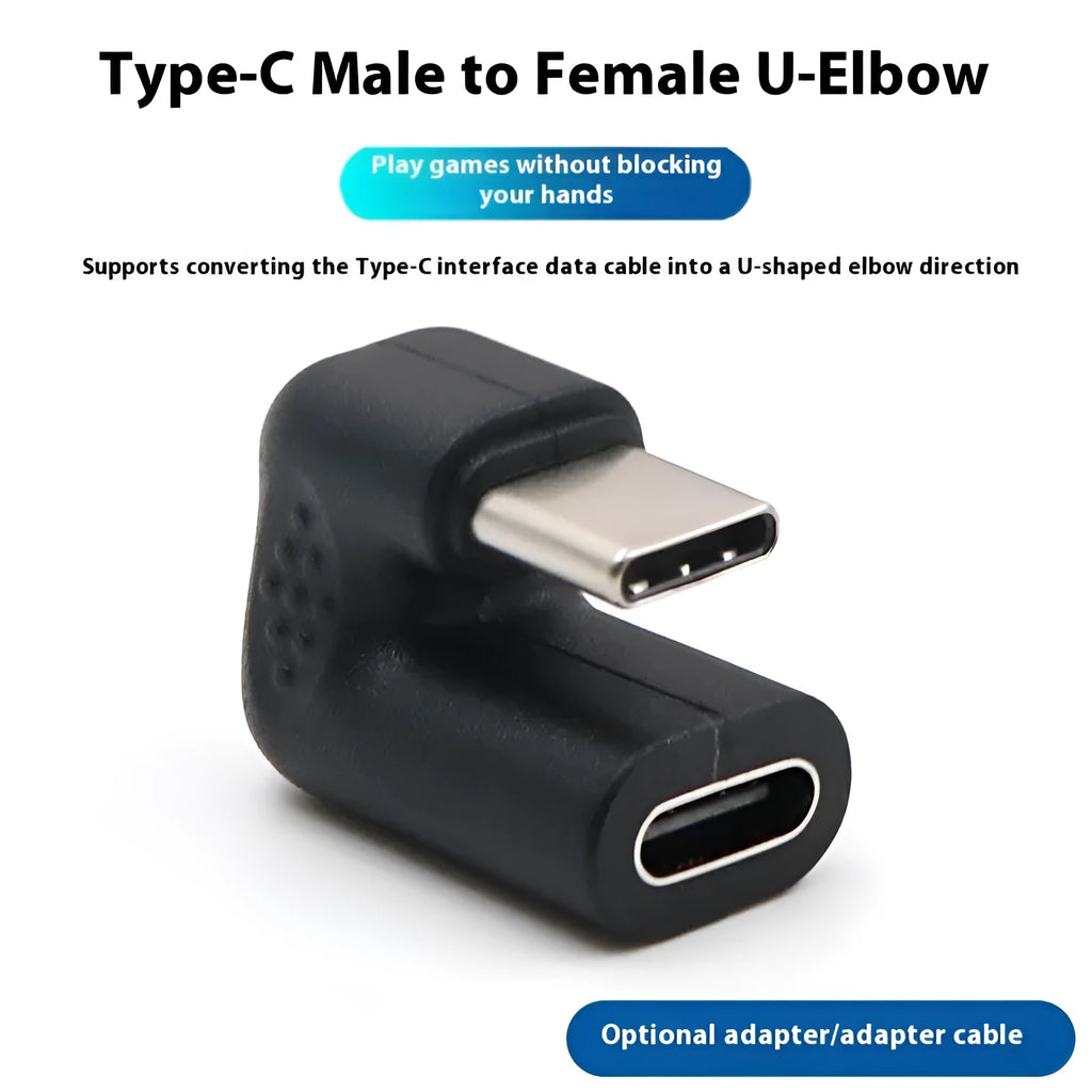 Four U-bend USB male to female adapter extension cables for mobile devices