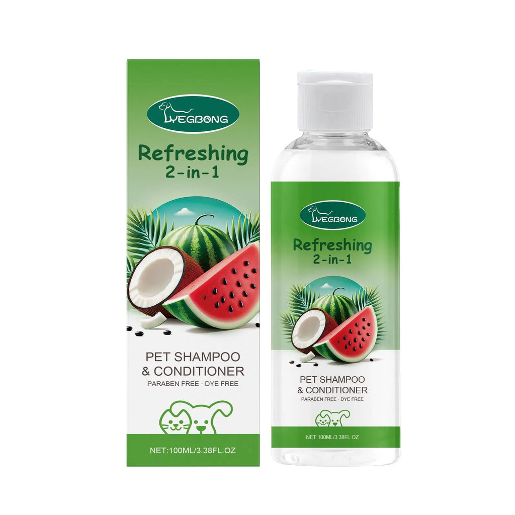 100ml bottle of 2-in-1 pet shampoo and shower gel for cats and dogs