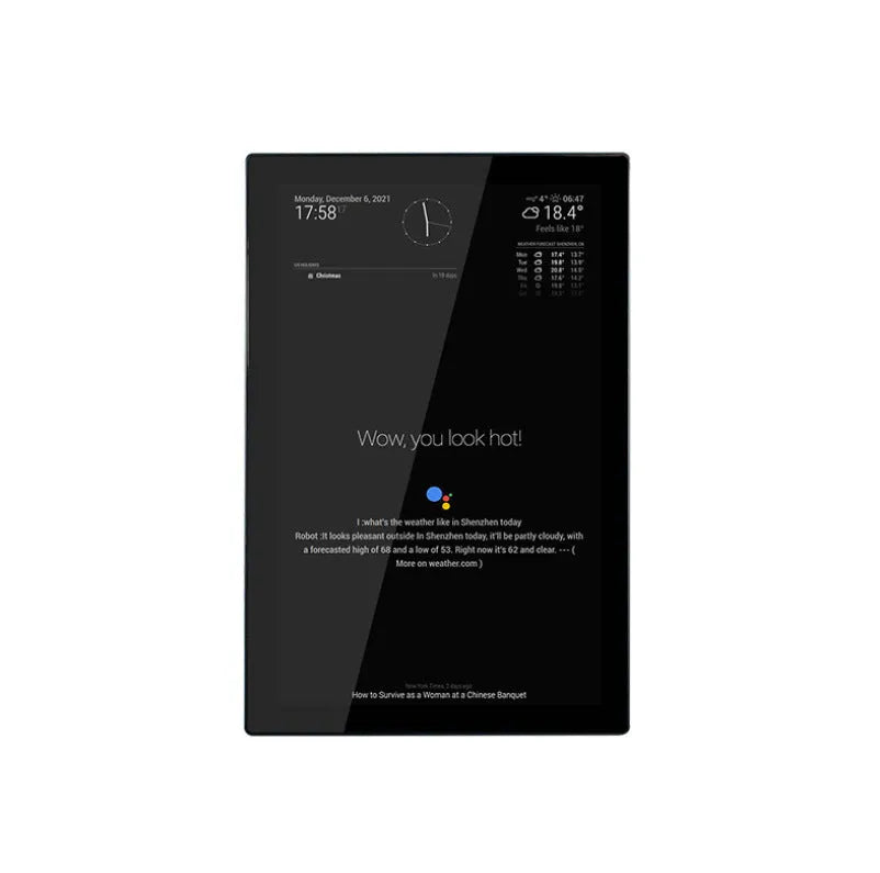 13.3-inch magic mirror display with integrated Raspberry Pi CM4 board and touch screen in ABS housing