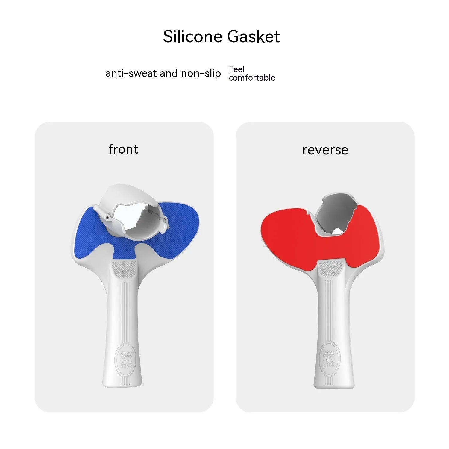 Red and blue silicone hand grip for Pico 4 VR controller table tennis accessory