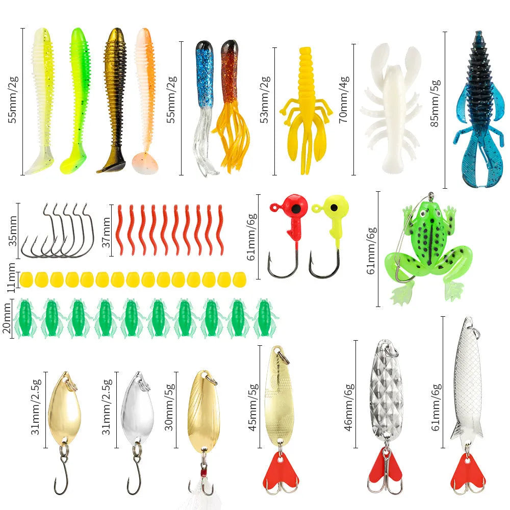 Christmas blind box containing 24 metal fishing lures and tackle for ice fishing and jigging