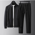 Men's slim-fit stand collar tracksuit set in polyvinyl alcohol fibre with coat and pants