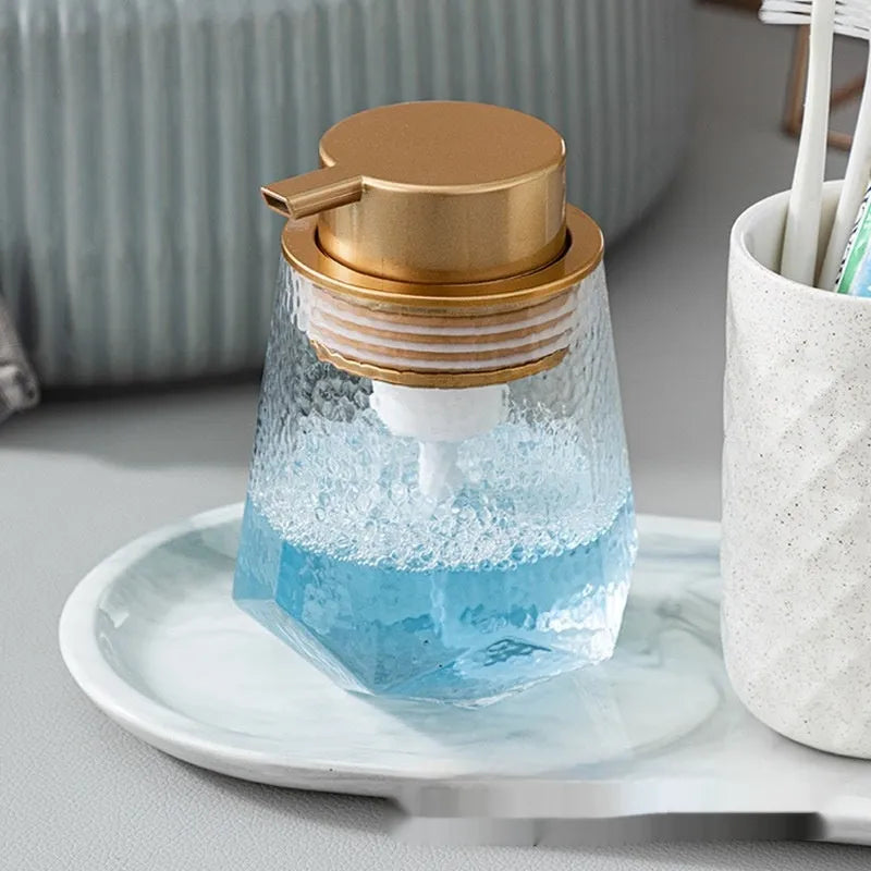 Foam pump dispenser for facial cleansers with large pump head in multiple colour options