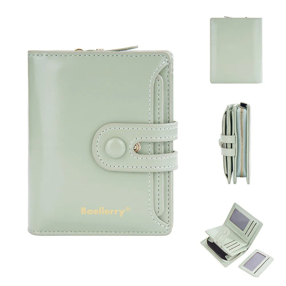 Women's PU leather card holder wallet with polyester lining in multiple colour options