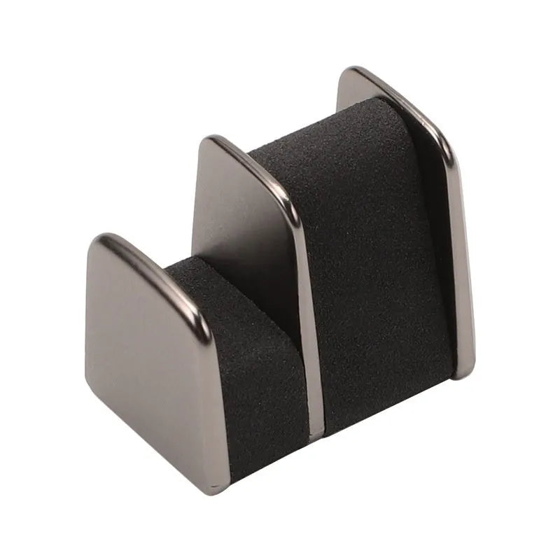 Zinc alloy and leather glasses clip for car dashboard in green, black, grey, or red