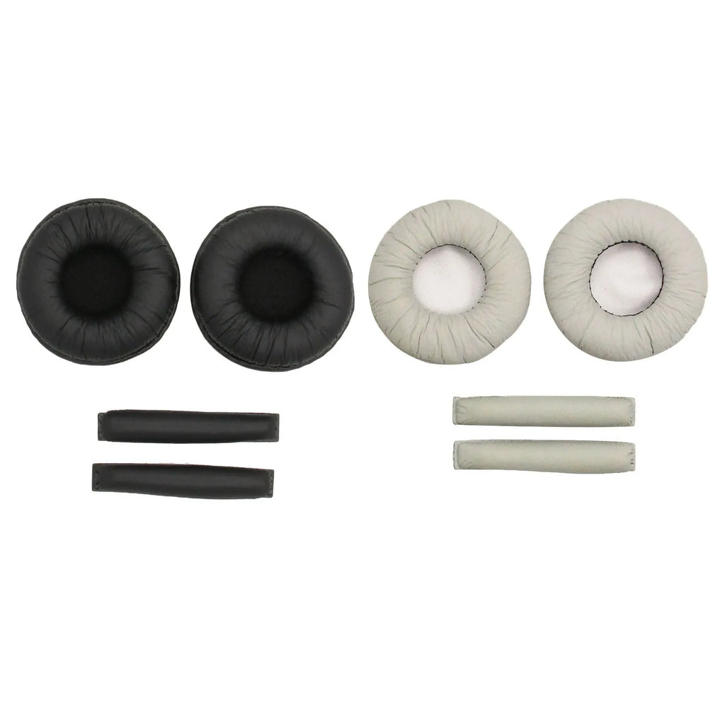 Senheiser PX100 earphone sleeve in black frog leather earmuffs and black head beam