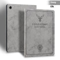 Soft TPU leather iPad clamshell case with a deer pattern, shown in various colour options.