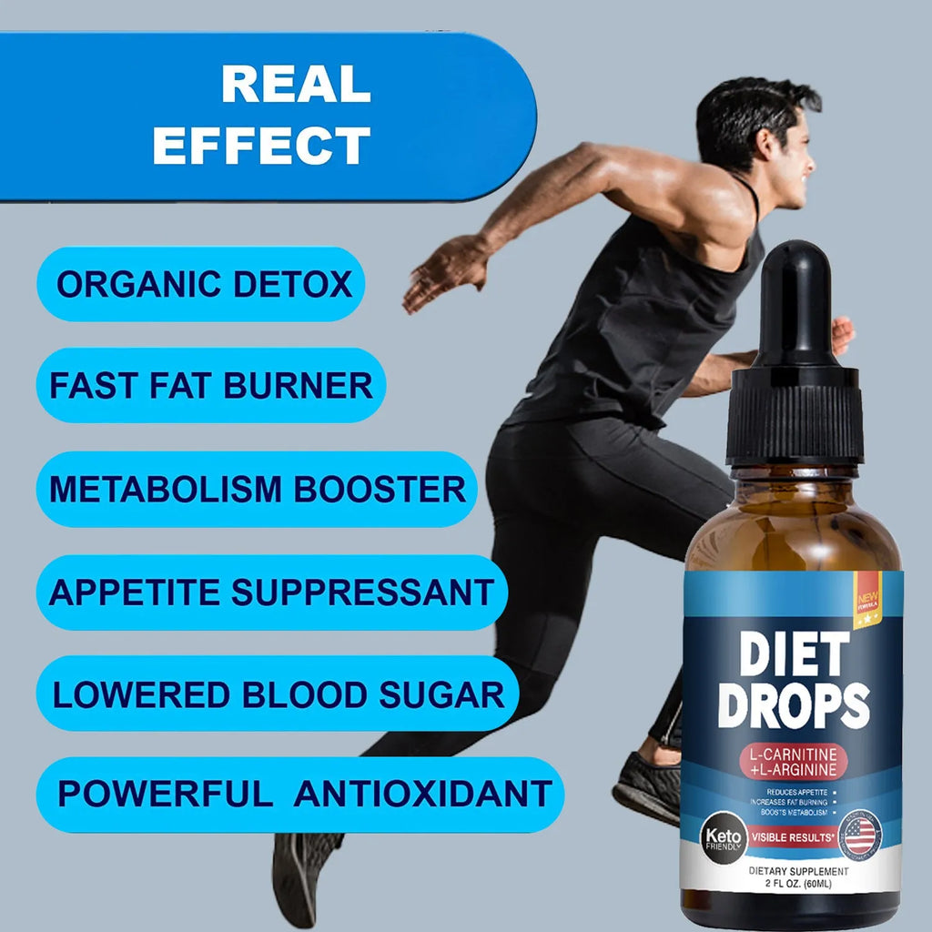 60ml bottle of ketone drops dietary supplement liquid.