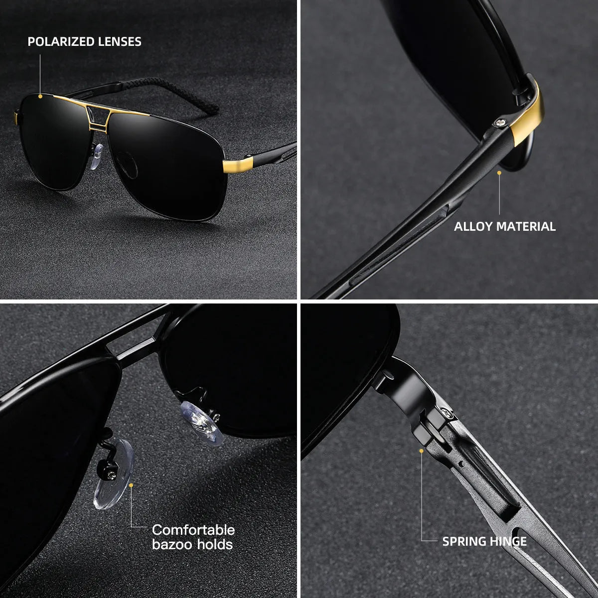 Men's orange red aviator sunglasses with polarised lenses and metal frame.