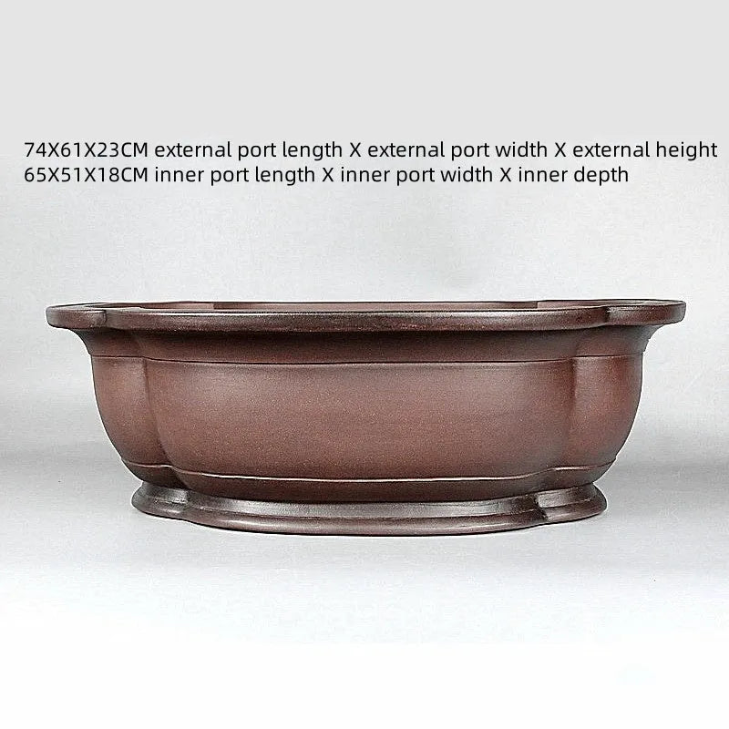 Handmade antique crabapple shaped purple clay flowerpot with Chinese style design