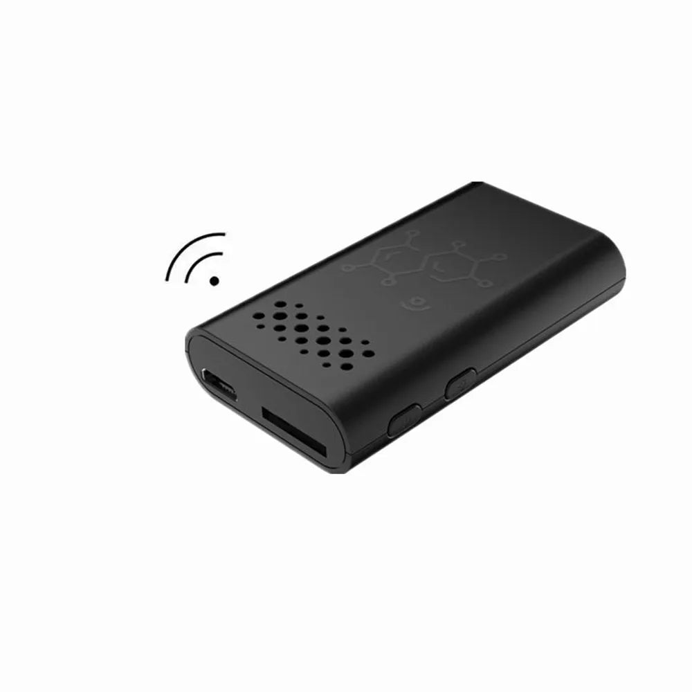 Black indoor security camera with 1080p HD video for baby monitoring and WiFi mobile connectivity