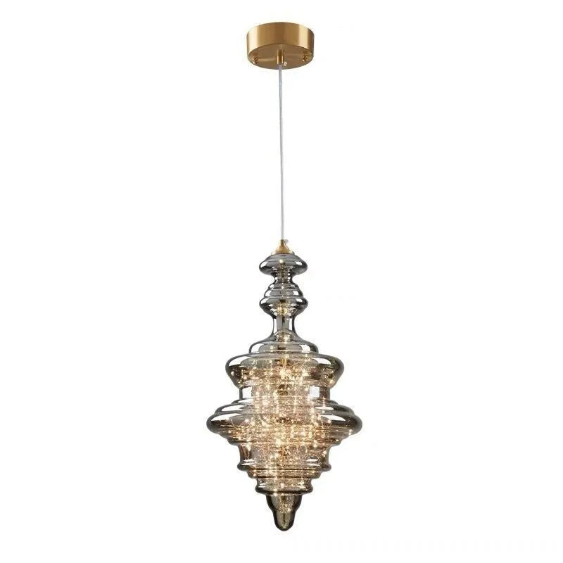 Modern glass ceiling droplight with adjustable height and remote control for LED lighting