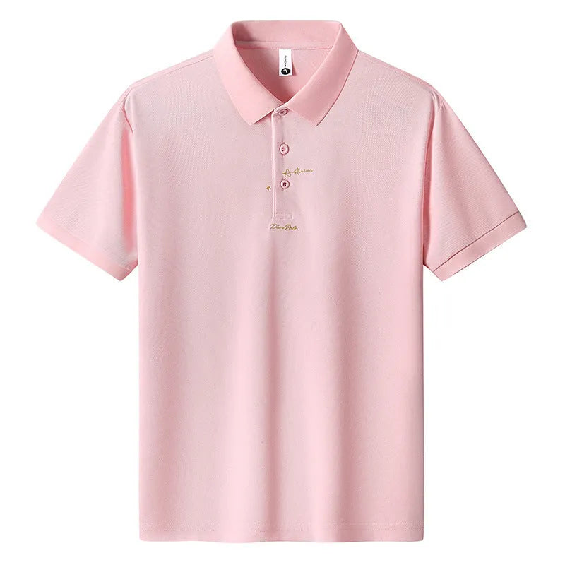 Men's loose fit cotton T-shirt on a hanger, shown in sky blue colour with short sleeves.