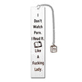 Stainless steel literary bookmark with tassel decoration in gift box packaging