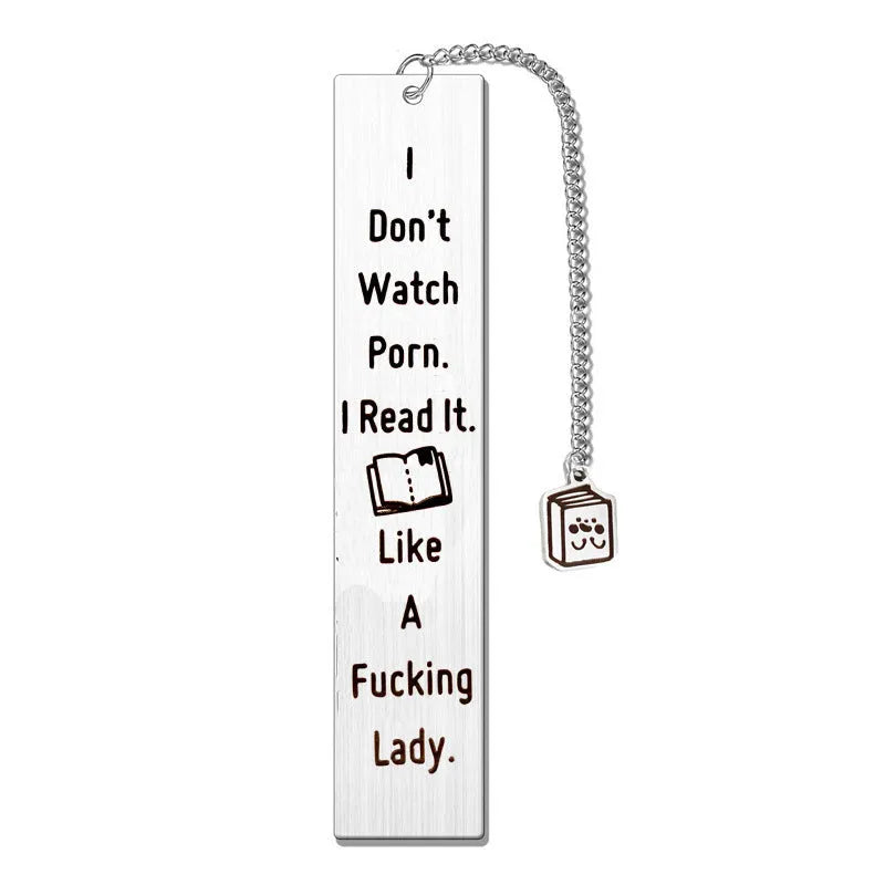 Stainless steel literary bookmark with tassel decoration in gift box packaging