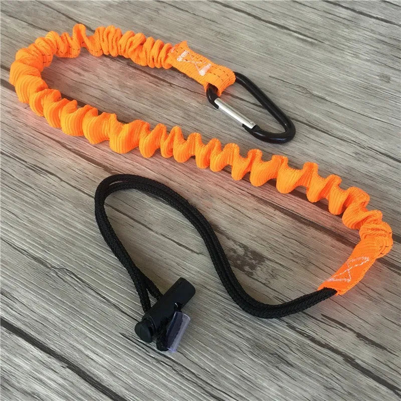 Orange fishing rod anti-separation safety rope with 90cm length