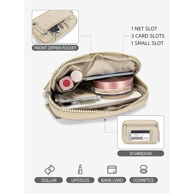 Waterproof quilted women's handbag with transparent deck panel in solid colour nylon