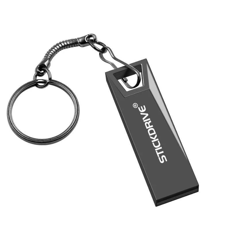 Silver metal USB flash drive on a black chain necklace for wearable data storage.